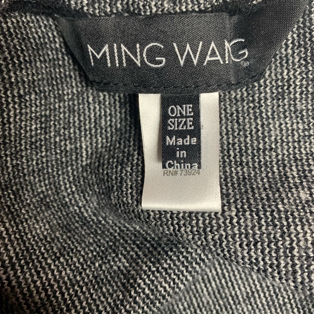Ming Wang Black Knit Logo Comfort Wrap One Size - Picture 3 of 6